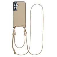 Selencia Coque de télephone Nova avec cordon et porte-cartes Samsung Galaxy S24 Plus / S25 Plus - Beige
