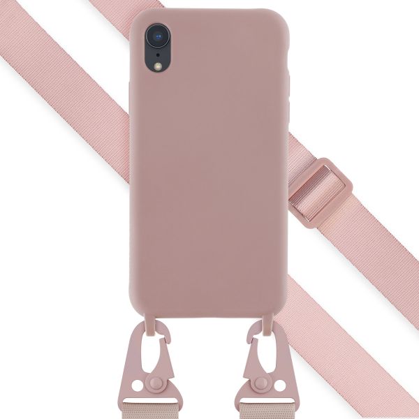 Selencia Coque silicone avec cordon amovible iPhone Xr - Sand Pink