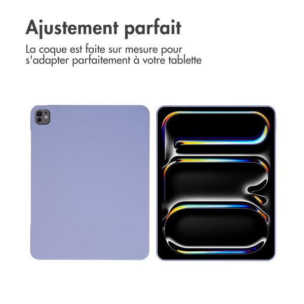 Accezz Coque Liquid Silicone avec porte-stylet iPad Pro 13 (2024) M4 - Lilas