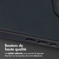 Accezz Coque arrière en cuir avec MagSafe Apple iPhone 16e - Onyx Black