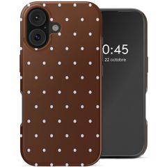 Selencia Coque arrière Vivid avec MagSafe Apple iPhone 16 - Happy Dots Chocolate