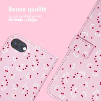 imoshion Étui de télephone portefeuille Design Apple iPhone SE (2022 / 2020) / 8 / 7 / 6(s) - Blush Berries