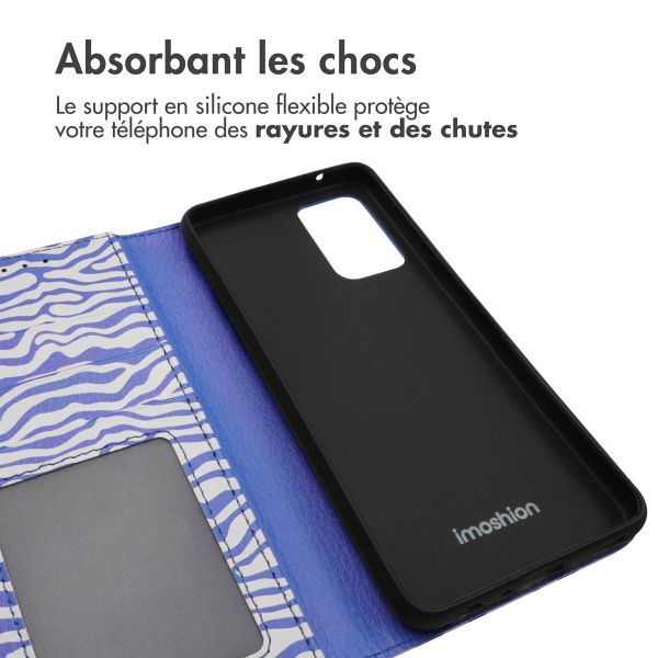 imoshion ﻿Étui de téléphone portefeuille Design Samsung Galaxy A52(s) (5G/4G) - White Blue Stripes