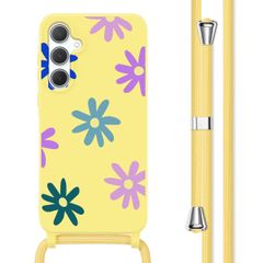 imoshion Coque design en silicone avec cordon Samsung Galaxy A35 - Yellow Flower Distance