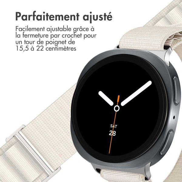 imoshion Bracelet en nylon Alpine Samsung Galaxy Watch 8 (40/44mm) / Classic (46mm) - Blanc