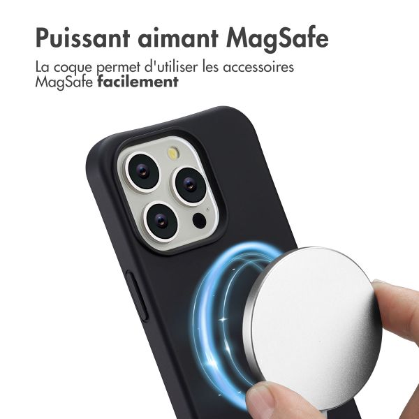 imoshion Coque arrière Color avec cordon amovible et MagSafe Apple iPhone 15 Pro - Noir