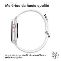 imoshion Bracelet en cuir magnétique Apple Watch Series 1 t/m 9 / SE (38/40/41 mm) | Series 10 / 11 (42 mm) - Blanc