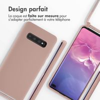 imoshion Coque en silicone avec cordon Samsung Galaxy S10 Plus - Sand Pink