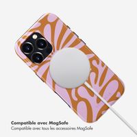 Selencia Coque arrière Vivid Tough avec MagSafe iPhone 16 Pro - Modern Bloom Pink