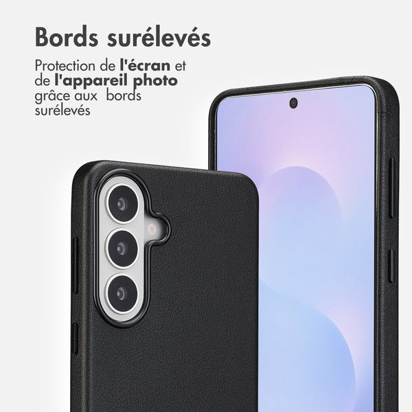 Accezz Coque arrière en cuir avec MagSafe Samsung Galaxy S26 Plus - Onyx Black
