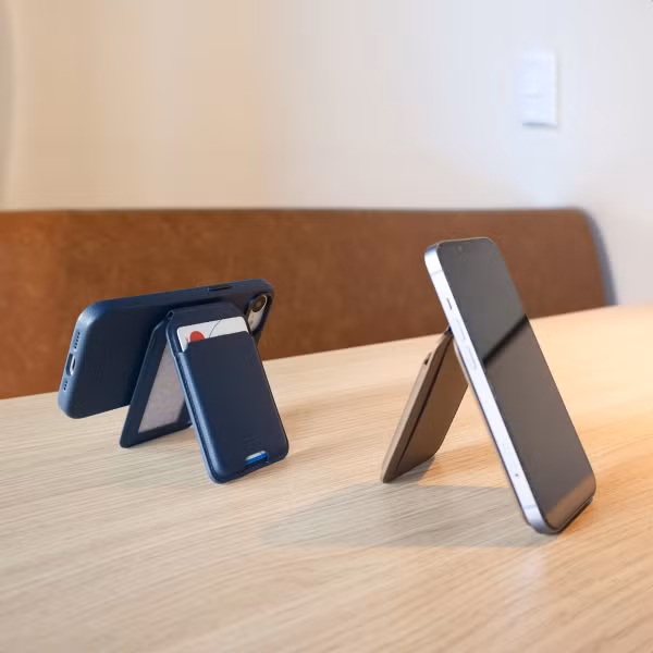 Accezz Portefeuille en cuir avec support - Compatible avec MagSafe et Qi2 - Nightfall Blue