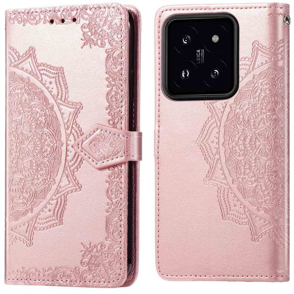 imoshion Etui de téléphone portefeuille Mandala Xiaomi 14T - Rose Dorée