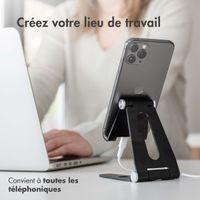 imoshion Support de téléphone de bureau iPhone 12 Mini - Support de tablette de bureau - Réglable - Aluminium - Noir