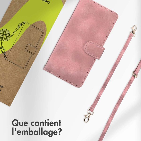 imoshion Etui de télephone portefeuille avec cordon Apple iPhone 15 - Rose