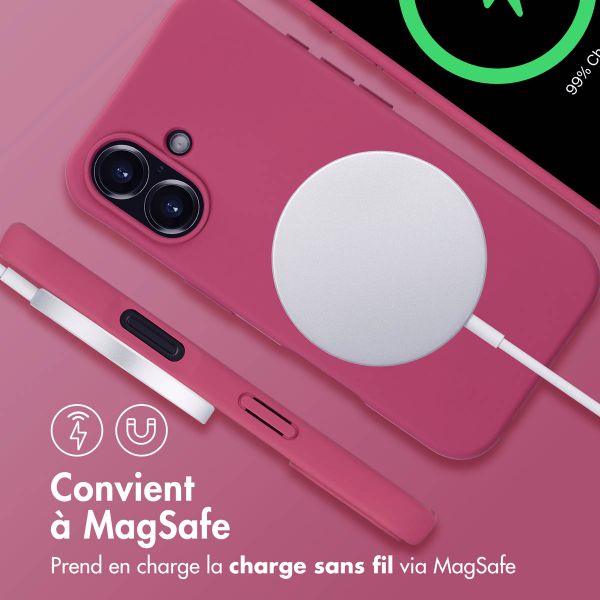 imoshion Coque de couleur avec cordon amovible MagSafe iPhone 16 - Raspberry