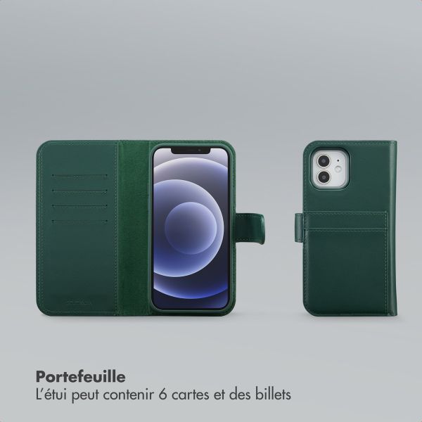 Selencia Étui portefeuille amovible Olyn avec MagSafe Apple iPhone 12 (Pro) - Vert