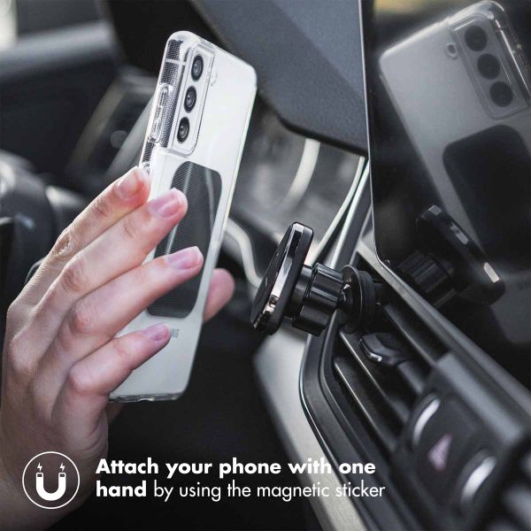 imoshion Support de téléphone pour voiture - Universel - Grille de ventilation - Magnétique - Noir