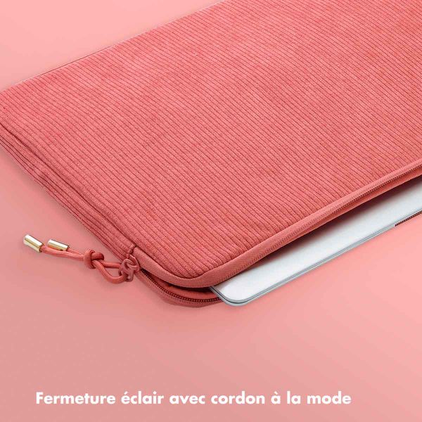 Selencia Pochette ordinateur Corduroy 15-16 pouces - Old Pink