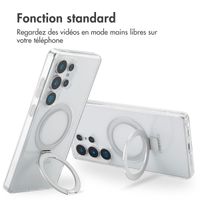 Accezz Coque Ring Stand avec MagSafe Samsung Galaxy S25 Ultra - Transparent