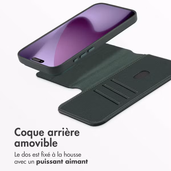 Accezz Étui de télephone portefeuille en cuir 2-en-1 avec MagSafe Apple iPhone 17 Pro Max - Cedar Green