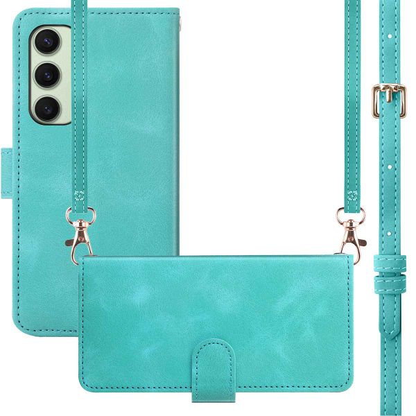 imoshion Etui de téléphone portefeuille avec cordon Samsung Galaxy S24 FE - Turquoise