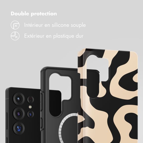 Selencia Coque arrière Vivid avec MagSafe Samsung Galaxy S25 Ultra - Art Wave Black