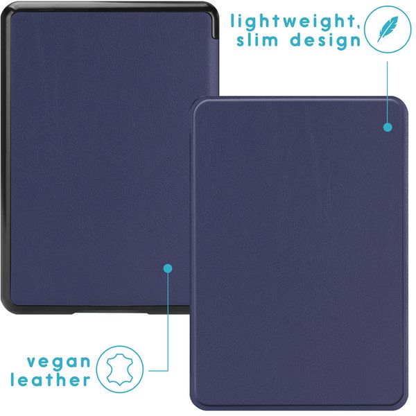 imoshion Étui de liseuse portefeuille Slim Hard Amazon Kindle Paperwhite (2018) - Bleu foncé