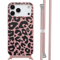 imoshion Coque design en silicone avec cordon Apple iPhone 17 Pro Max - Animal Pink