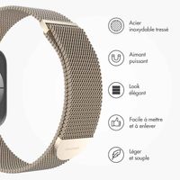 imoshion Bracelet magnétique milanais Apple Watch Series 1 - 9 / SE (38/40/41 mm) | Series 10 / 11 (42 mm) - Taille M - Starlight