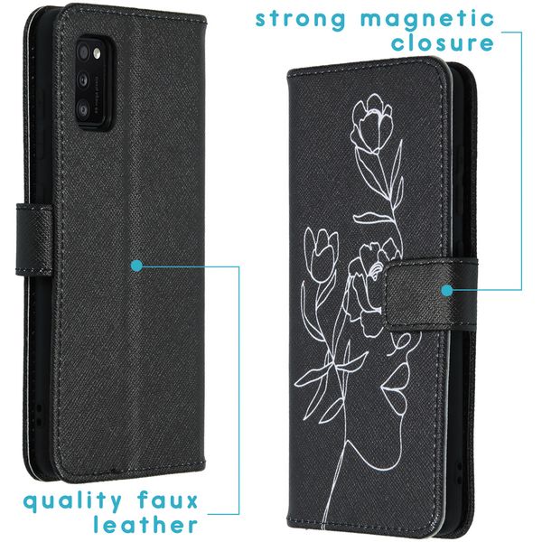 imoshion Coque silicone design Galaxy A41 - Woman Flower Black