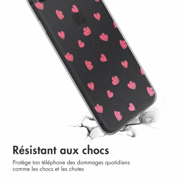 imoshion Coque design pour iPhone SE (2022 / 2020) / 8 / 7 - Dusty Rose Connected Hearts