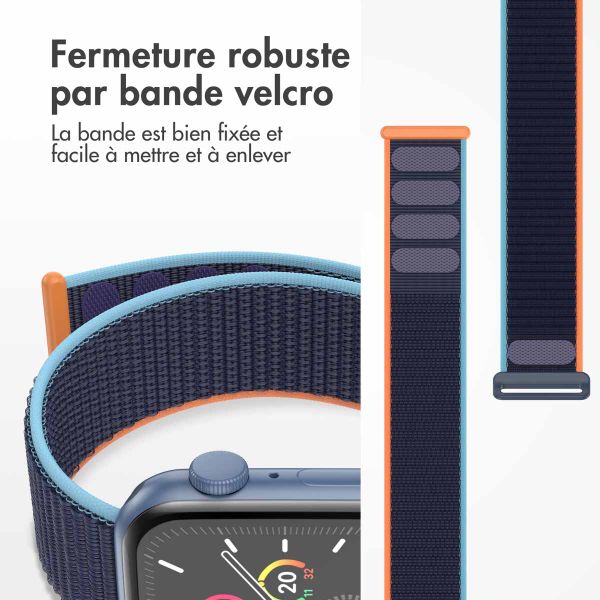 imoshion Bracelet en nylon Apple Watch Series 1 t/m 9 / SE (38/40/41 mm) | Series 10 / 11 (42 mm) - Dark Navy Blue