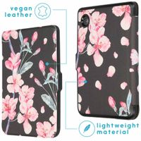 imoshion Design Slim Hard Case Sleepcover Kobo Clara 2E / Tolino Shine 4 - Blossom Watercolor Black