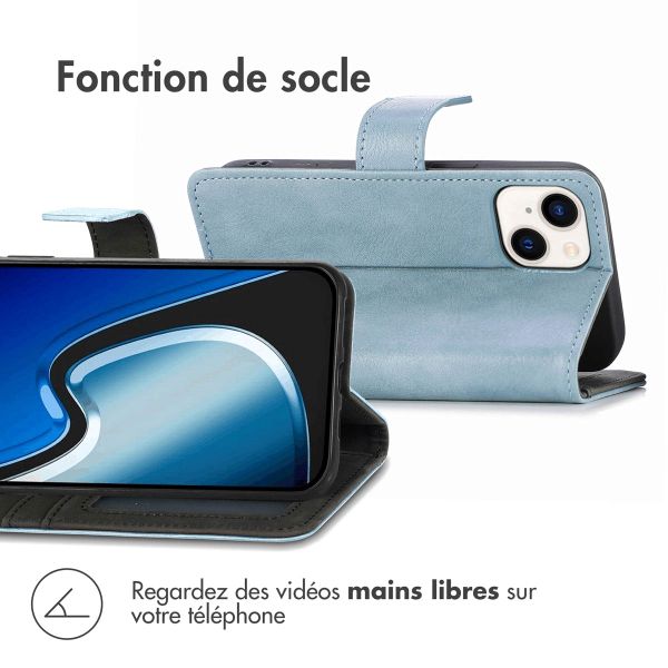 imoshion Étui de téléphone portefeuille Luxe iPhone 15 Plus - Bleu clair