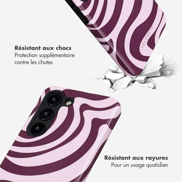 Selencia Coque arrière Vivid Samsung Galaxy S23 - Wavy Swirl Pink Plum