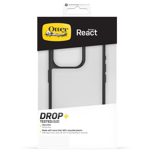 OtterBox Coque arrière React iPhone 15 Pro - Transparent / Noir