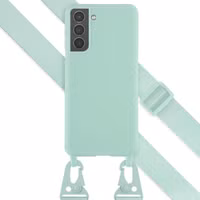 Selencia Coque silicone avec cordon amovible Samsung Galaxy S21 - Turquoise