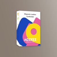 Accezz Portefeuille en cuir magnétique avec support - Compatible avec Apple Find My - Coffee Brown