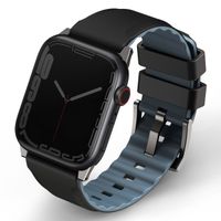 Uniq Bracelet Linus en silicone AiroSoft™ Apple Watch Series 1 á 10 / SE / Ultra (2) (44/45/46/49 mm) - Noir minuit