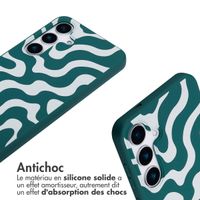 imoshion Coque design en silicone avec cordon Samsung Galaxy S25 - Petrol Green Groovy