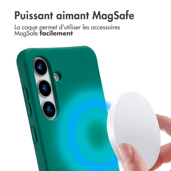 imoshion Coque arrière Color avec cordon amovible et MagSafe Samsung Galaxy S24 / S25 - Vert foncé