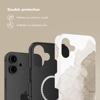 Selencia Coque arrière Vivid Tough avec MagSafe iPhone 16 - Marble Light Brown