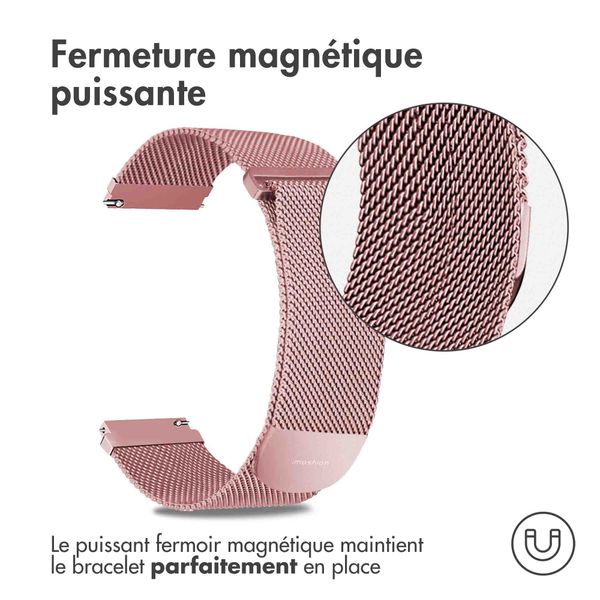 imoshion Bracelet magnétique milanais  - Connexion universelle 22 mm - Taille S - Rose