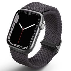Uniq Bracelet tressé Aspen Apple Watch Series 1 t/m 9 / SE (38/40/41 mm) | Series 10 / 11 (42 mm) - Granite Grey