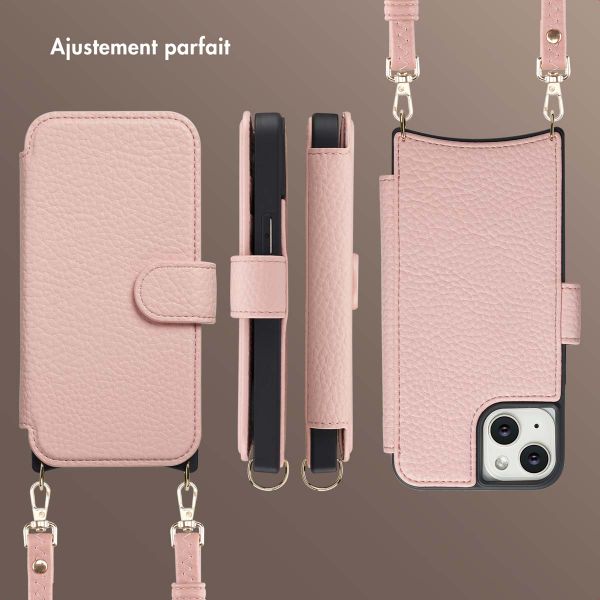 Selencia Étui Riva avec MagSafe et cordon de téléphone Apple iPhone 14 / 13 - Old Pink