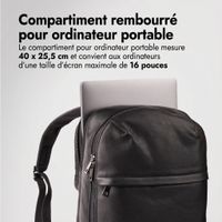 Accezz Leather Sac à dos ordinateur 16 pouces - Noir