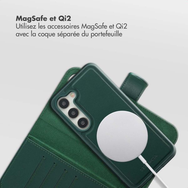 Selencia Étui portefeuille amovible Olyn avec MagSafe Samsung Galaxy S23 - Vert