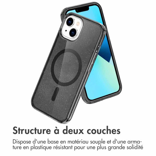 imoshion Coque Pailletée avec MagSafe Apple iPhone 14 - Glitter Noir
