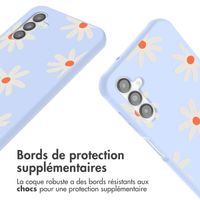 imoshion Coque design en silicone avec cordon Samsung Galaxy A14 (5G/4G) - Lila Flower Distance