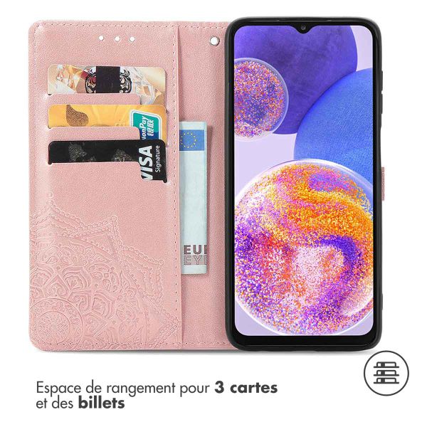 imoshion Etui de téléphone portefeuille Mandala Samsung Galaxy A23 (5G) - Rose Dorée